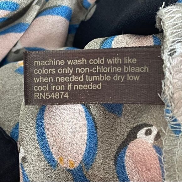 The Limited Semi Sheer Tan Papillon Bird Blouse, size small - Picture 9 of 10